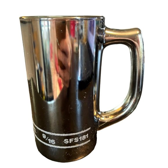 Snap-on USA Silver Beer Stein Glass Mug 12oz 9/16 SFS181 Pat. No. 3273430 - Picture 1 of 6